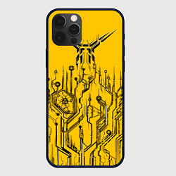 Чехол для iPhone 12 Pro Max Киберпанк Yellow-Black, цвет: 3D-черный