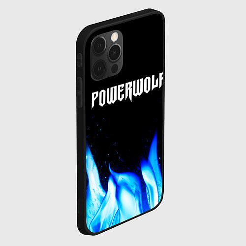 Чехол iPhone 12 Pro Max Powerwolf blue fire / 3D-Черный – фото 2