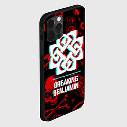 Чехол для iPhone 12 Pro Max Breaking Benjamin rock glitch, цвет: 3D-черный — фото 2