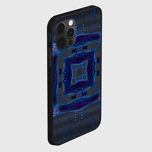 Чехол iPhone 12 Pro Max Кубические волны / 3D-Черный – фото 2