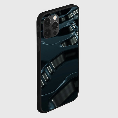 Чехол iPhone 12 Pro Max Жидкий металл / 3D-Черный – фото 2