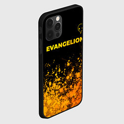 Чехол для iPhone 12 Pro Max Evangelion - gold gradient: символ сверху, цвет: 3D-черный — фото 2