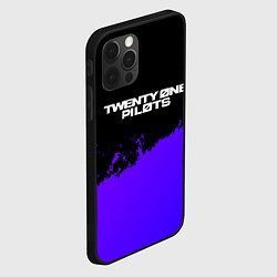 Чехол для iPhone 12 Pro Max Twenty One Pilots purple grunge, цвет: 3D-черный — фото 2