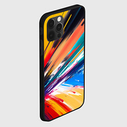 Чехол для iPhone 12 Pro Max Красочные пульсации, цвет: 3D-черный — фото 2