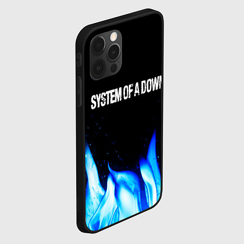 Чехол iPhone 12 Pro Max System of a Down blue fire / 3D-Черный – фото 2