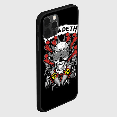 Чехол iPhone 12 Pro Max Megadeth - ядерный череп / 3D-Черный – фото 2