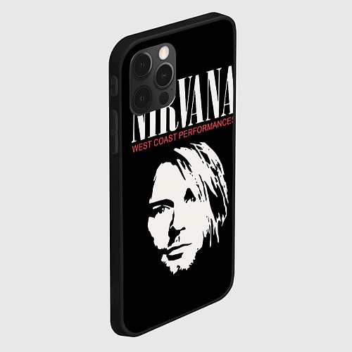 Чехол iPhone 12 Pro Max Nirvana - Kurt Cobain / 3D-Черный – фото 2