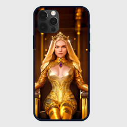 Чехол для iPhone 12 Pro Max Девушка королева на троне, цвет: 3D-черный