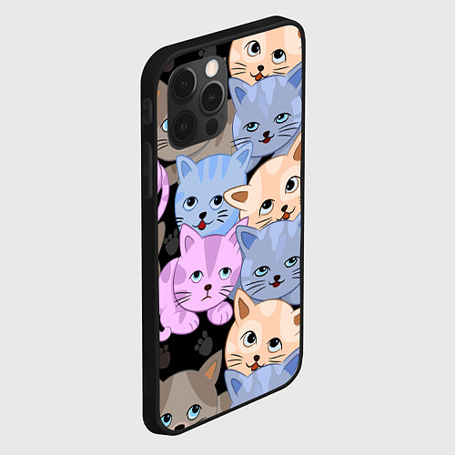 Чехол iPhone 12 Pro Max Cats party / 3D-Черный – фото 2