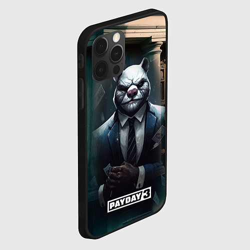 Чехол iPhone 12 Pro Max Payday 3 white bear / 3D-Черный – фото 2