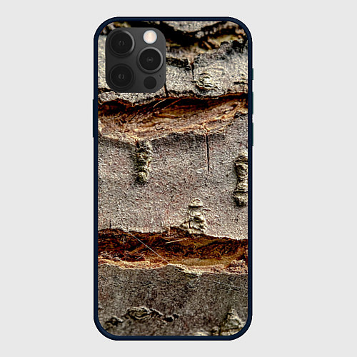 Чехол iPhone 12 Pro Max Деревянный разлом / 3D-Черный – фото 1