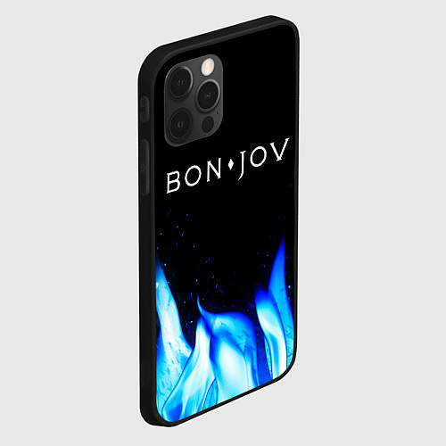 Чехол iPhone 12 Pro Max Bon Jovi blue fire / 3D-Черный – фото 2