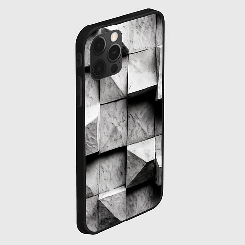 Чехол iPhone 12 Pro Max Каменные плиты и обман зрения / 3D-Черный – фото 2