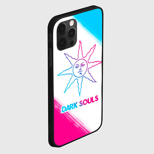 Чехол iPhone 12 Pro Max Dark Souls neon gradient style / 3D-Черный – фото 2