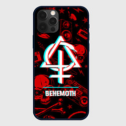 Чехол для iPhone 12 Pro Max Behemoth rock glitch, цвет: 3D-черный