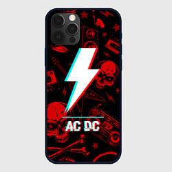 Чехол для iPhone 12 Pro Max AC DC rock glitch, цвет: 3D-черный