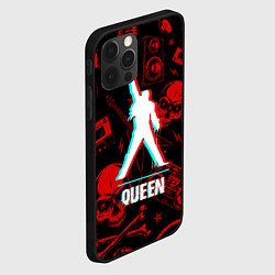 Чехол для iPhone 12 Pro Max Queen rock glitch, цвет: 3D-черный — фото 2