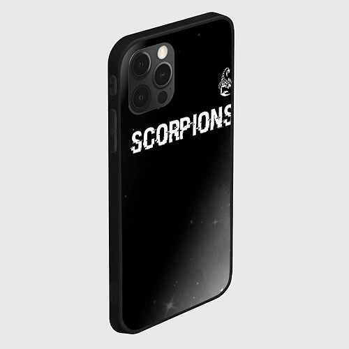 Чехол iPhone 12 Pro Max Scorpions glitch на темном фоне: символ сверху / 3D-Черный – фото 2