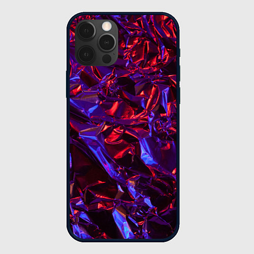 Чехол iPhone 12 Pro Max Текстура кристалла / 3D-Черный – фото 1