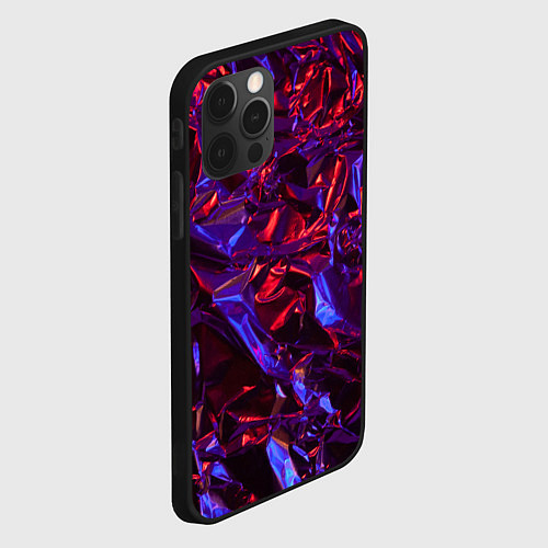 Чехол iPhone 12 Pro Max Текстура кристалла / 3D-Черный – фото 2