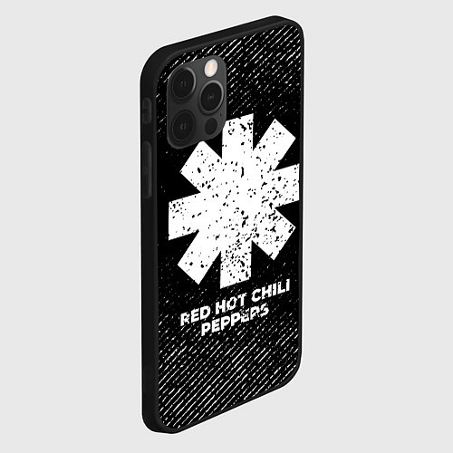 Чехол iPhone 12 Pro Max Red Hot Chili Peppers с потертостями на темном фон / 3D-Черный – фото 2