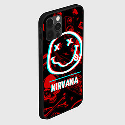 Чехол для iPhone 12 Pro Max Nirvana rock glitch, цвет: 3D-черный — фото 2