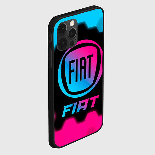 Чехол iPhone 12 Pro Max Fiat - neon gradient / 3D-Черный – фото 2