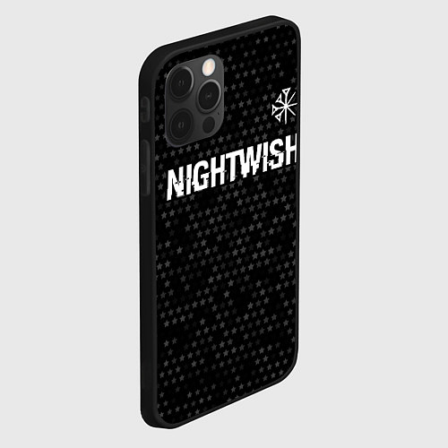 Чехол iPhone 12 Pro Max Nightwish glitch на темном фоне: символ сверху / 3D-Черный – фото 2