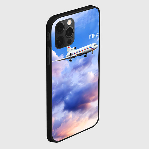 Чехол iPhone 12 Pro Max Ту-154 Розовый закат / 3D-Черный – фото 2