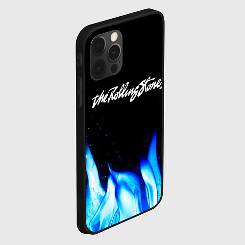 Чехол iPhone 12 Pro Max Rolling Stones blue fire / 3D-Черный – фото 2