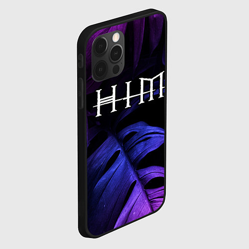 Чехол iPhone 12 Pro Max HIM neon monstera / 3D-Черный – фото 2