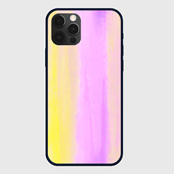 Чехол iPhone 12 Pro Max Акварельный градиент желто- розовый