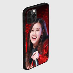 Чехол для iPhone 12 Pro Max Rose Blackpink red, цвет: 3D-черный — фото 2