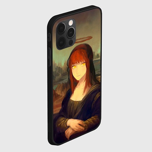 Чехол iPhone 12 Pro Max Макима в стиле картины Мона Лиза / 3D-Черный – фото 2