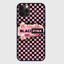 Чехол для iPhone 12 Pro Max Blackpink logo roses, цвет: 3D-черный