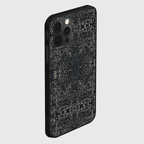 Чехол iPhone 12 Pro Max Черная каллиграфия / 3D-Черный – фото 2