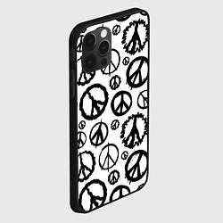 Чехол для iPhone 12 Pro Max Many peace logo, цвет: 3D-черный — фото 2