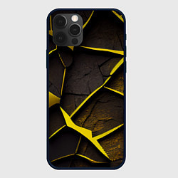 Чехол для iPhone 12 Pro Max Угольные разломы, цвет: 3D-черный