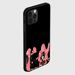 Чехол для iPhone 12 Pro Max Black pink на черном, цвет: 3D-черный — фото 2