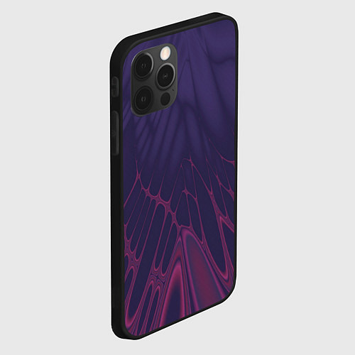Чехол iPhone 12 Pro Max Лучи - фиолетовый и розовый - Хуф и Ся / 3D-Черный – фото 2