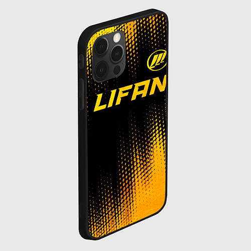 Чехол iPhone 12 Pro Max Lifan - gold gradient: символ сверху / 3D-Черный – фото 2