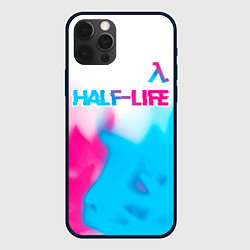 Чехол для iPhone 12 Pro Max Half-Life neon gradient style: символ сверху, цвет: 3D-черный