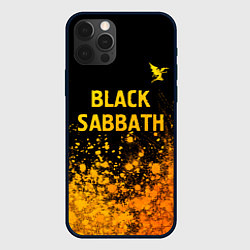 Чехол для iPhone 12 Pro Max Black Sabbath - gold gradient: символ сверху, цвет: 3D-черный