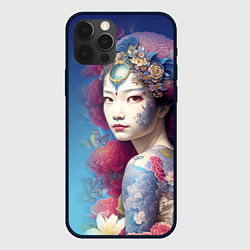 Чехол iPhone 12 Pro Max Japanese girl - irezumi - tattoo - art