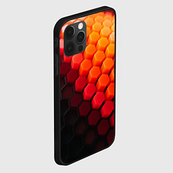 Чехол для iPhone 12 Pro Max Hexagon orange, цвет: 3D-черный — фото 2