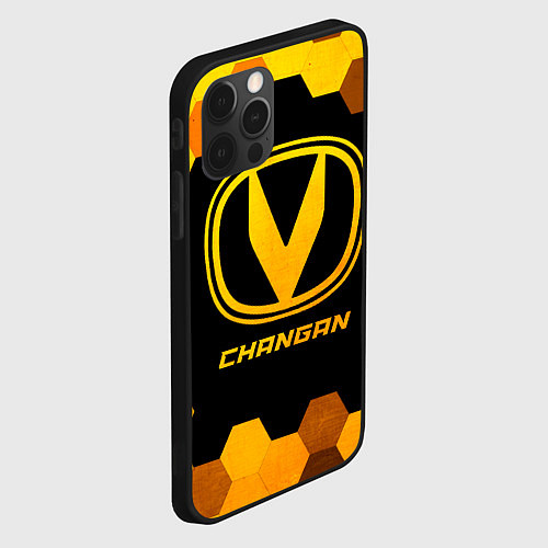Чехол iPhone 12 Pro Max Changan - gold gradient / 3D-Черный – фото 2