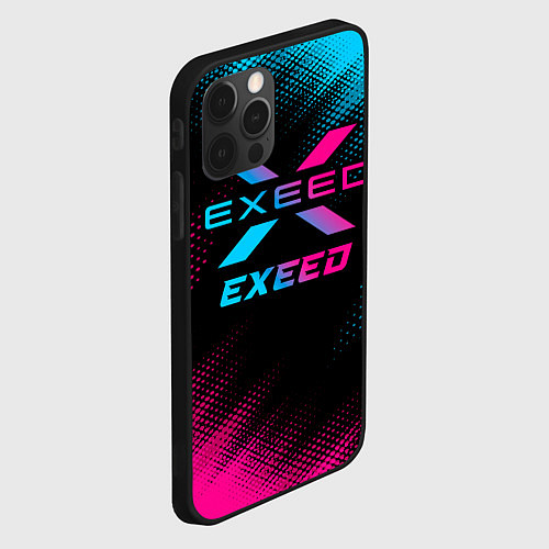 Чехол iPhone 12 Pro Max Exeed - neon gradient / 3D-Черный – фото 2