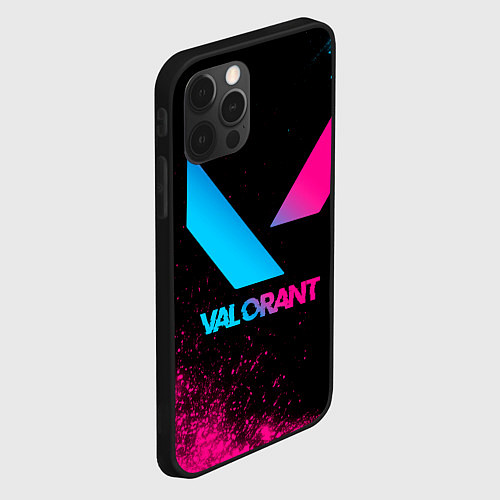 Чехол iPhone 12 Pro Max Valorant - neon gradient / 3D-Черный – фото 2