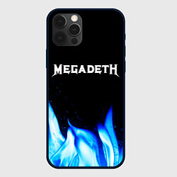 Чехол для iPhone 12 Pro Max Megadeth blue fire, цвет: 3D-черный