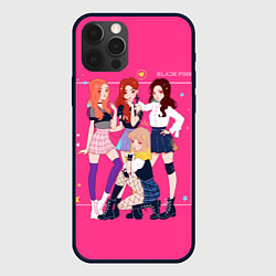 Чехол для iPhone 12 Pro Max Blackpink anime poster, цвет: 3D-черный